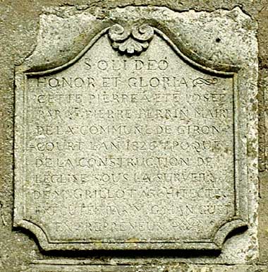 plaque de construction - &eacute;glise